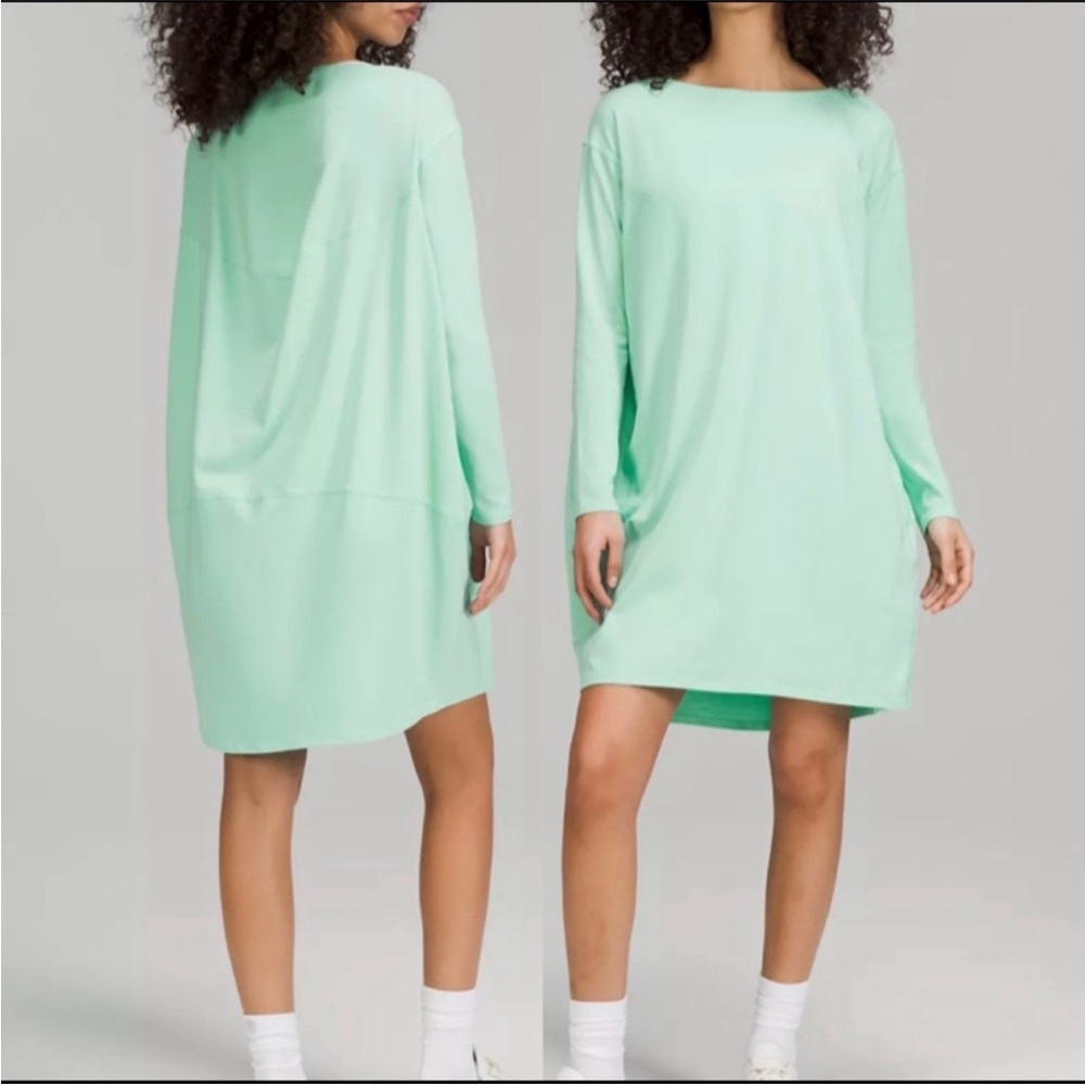 Lululemon Back in Action Long Sleeve Dress Wild Mint | Size 6